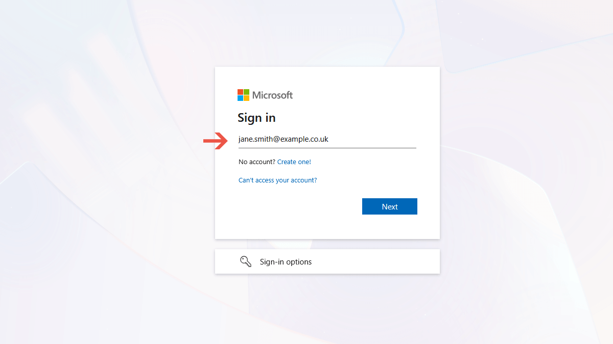 Step 4: Sign in to Microsoft and verify with 2FA Microsoft sign-in pop-up asking for email address and password